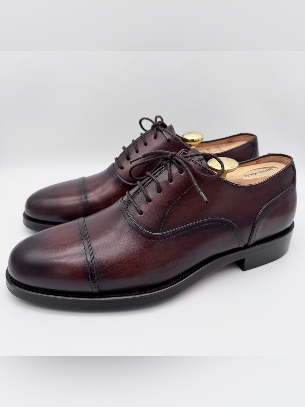 Magnanni Arcade Tabaco Leather Cap Toe Oxford Shoes Men EU 41 US 8 Made In Spain